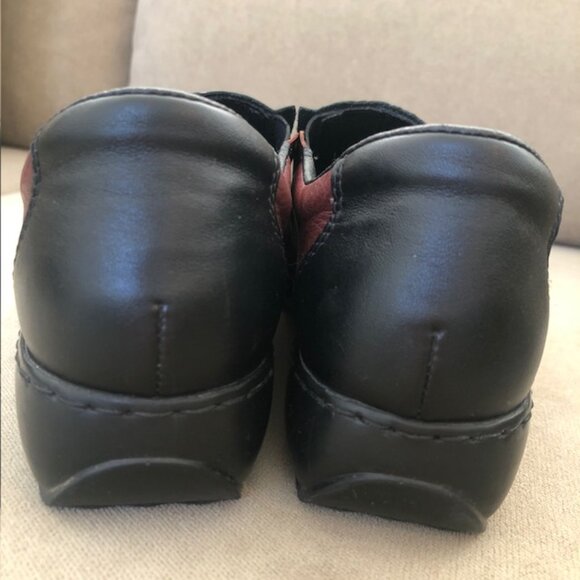 Rieker Colour Block / Patchwork Slip-On Loafers / Flats in Black and Raspberry - Picture 4 of 9